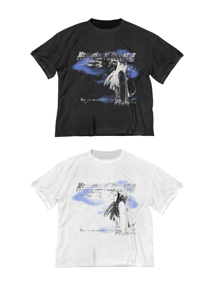 WANNA LAB Curling Short and Wide Casual Tee