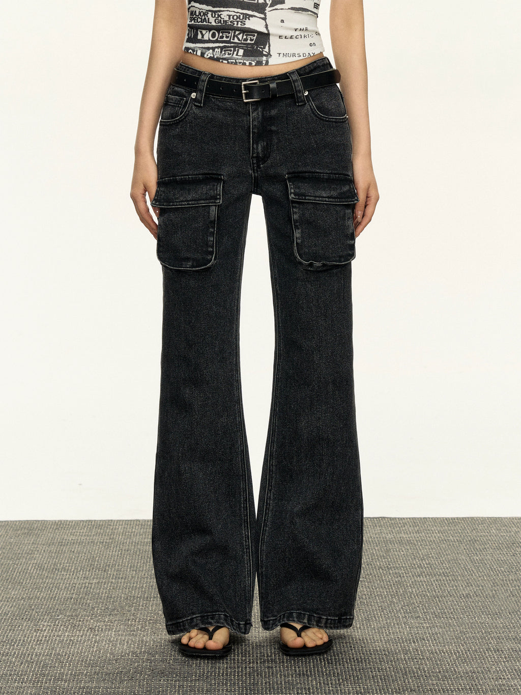 Ariseism Retro Low-rise Old Micro-flared Jeans