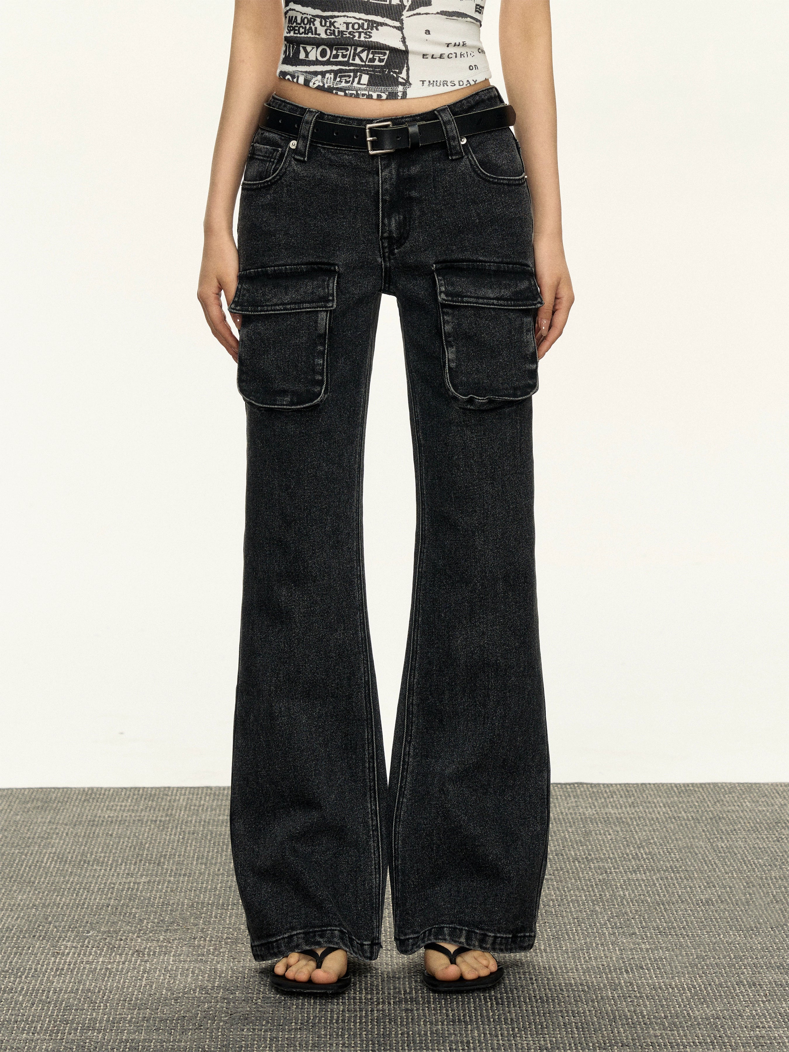 Ariseism Retro Low-rise Old Micro-flared Jeans