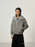 BTSG Short and Wide Double-layer Plush Stand-up Collar Pie Overcomes Cotton