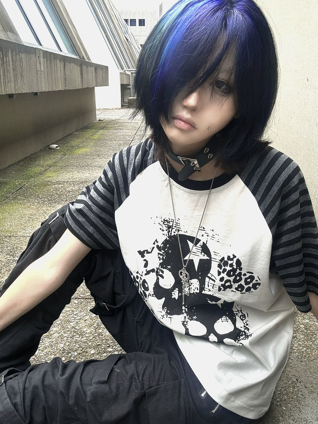 WETBODY Tattoo Skull Print Shoulder Tee