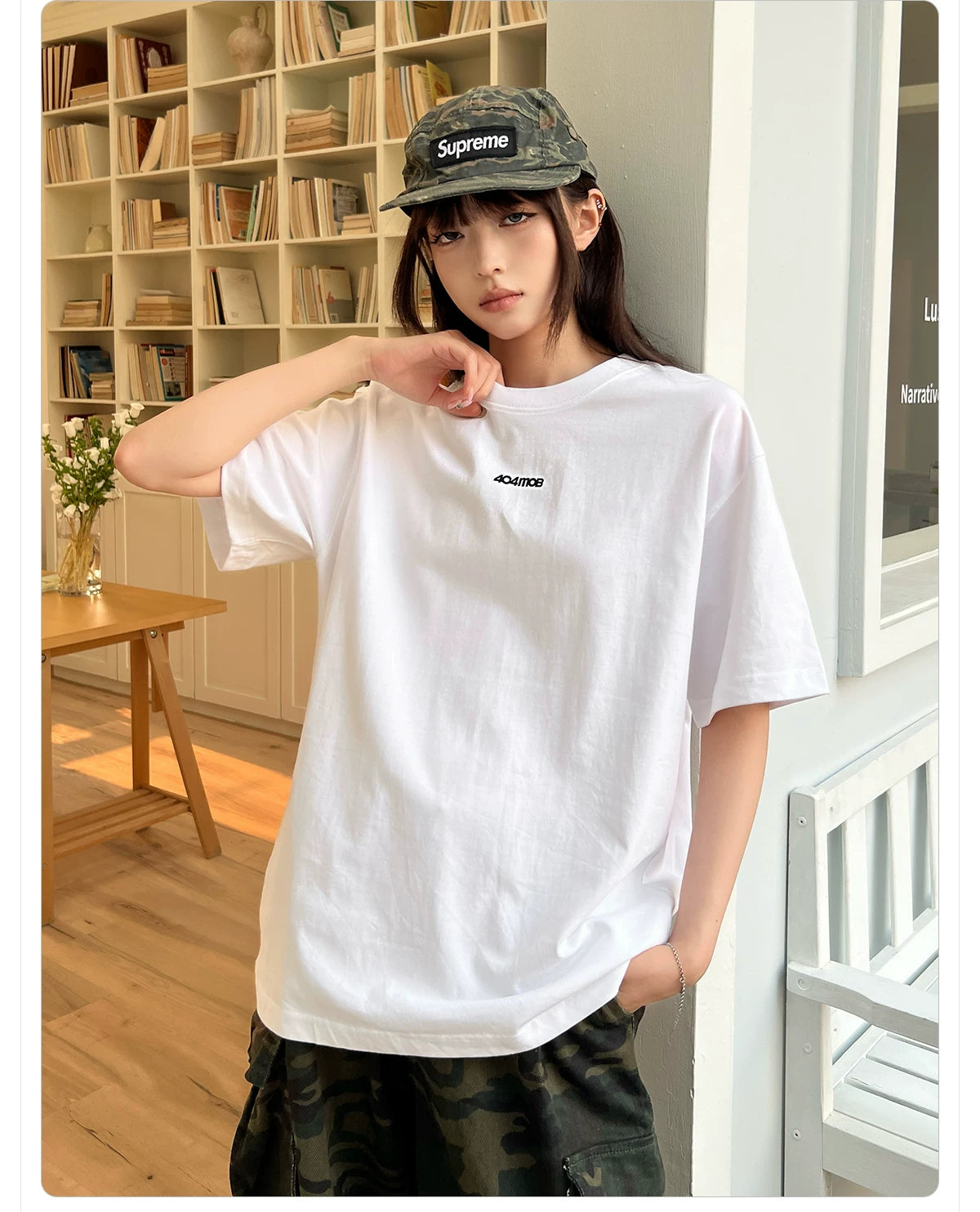 404MOB Letter Print Casual Versatile Tee