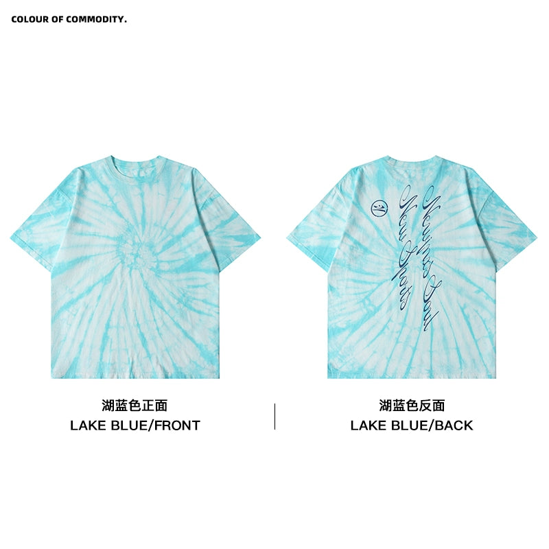 NewJNXS Breathable Neon Tie-dye Printing Tee