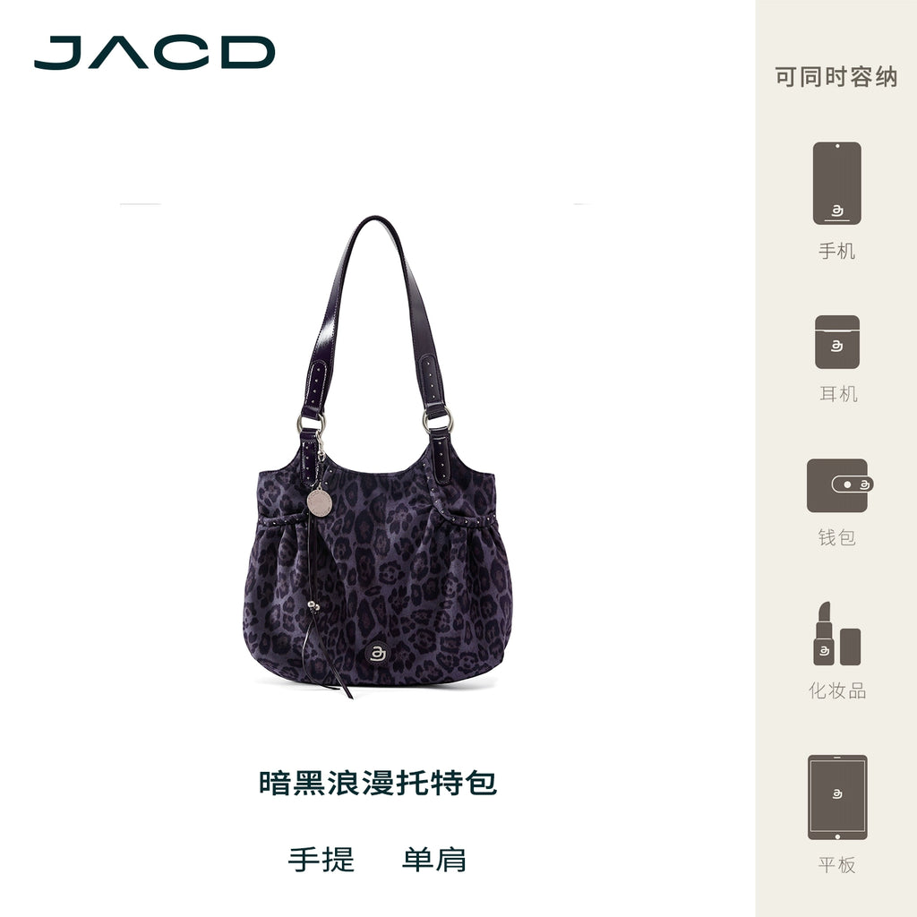 JACD Purple Leopard Print Tote Bag