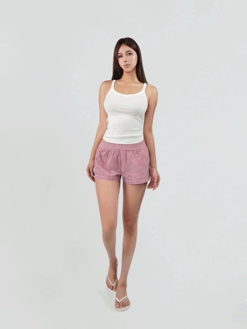 Jim Kennet Low-rise Striped Straight Casual Shorts