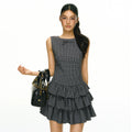 Ariseism Vintage Plaid Sleeveless Dress