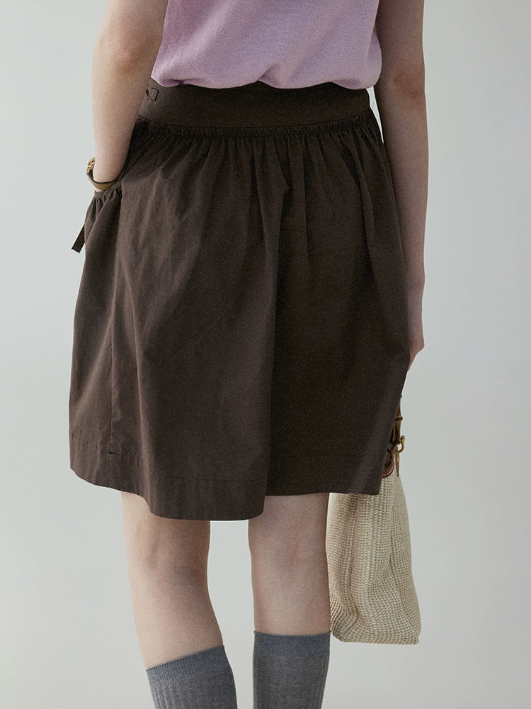 VOOE Vintage High Waist Strap Skirt