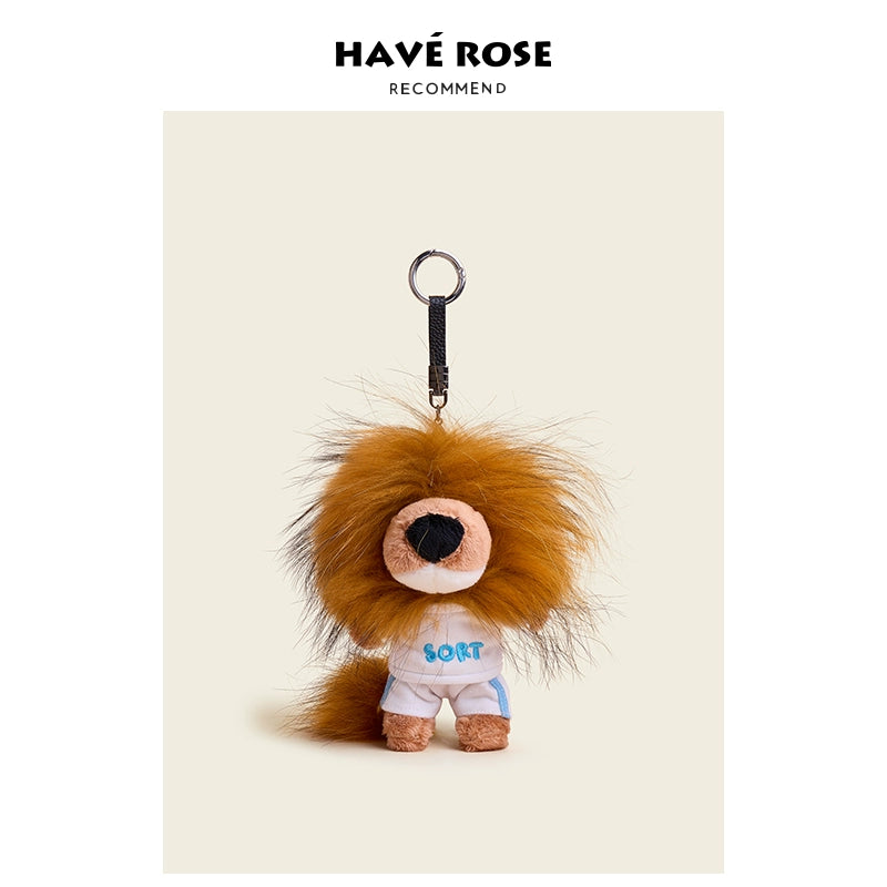 HAVEROSE Creative Plush Lion Doll Bag Pendant