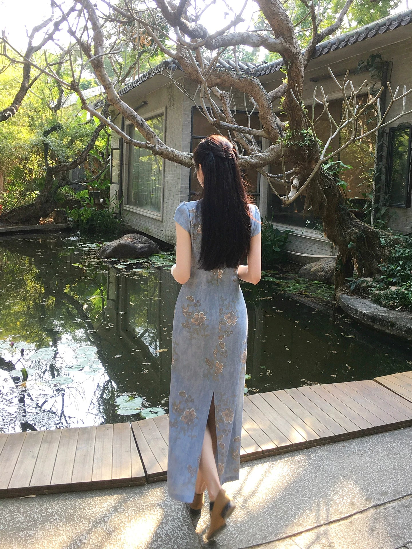ZIHE Waist Cheongsam Dress