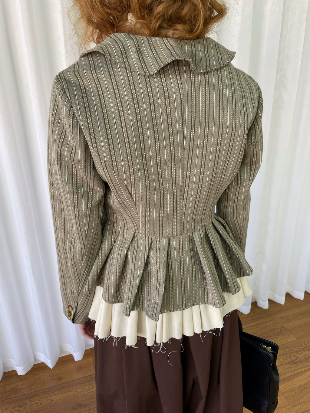 Loosesmell Striped Lace Versatile Blazer