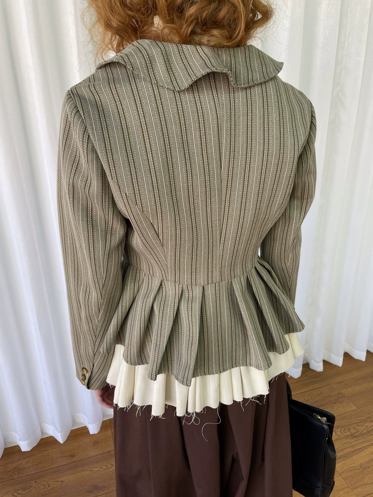 Loosesmell Striped Lace Versatile Blazer