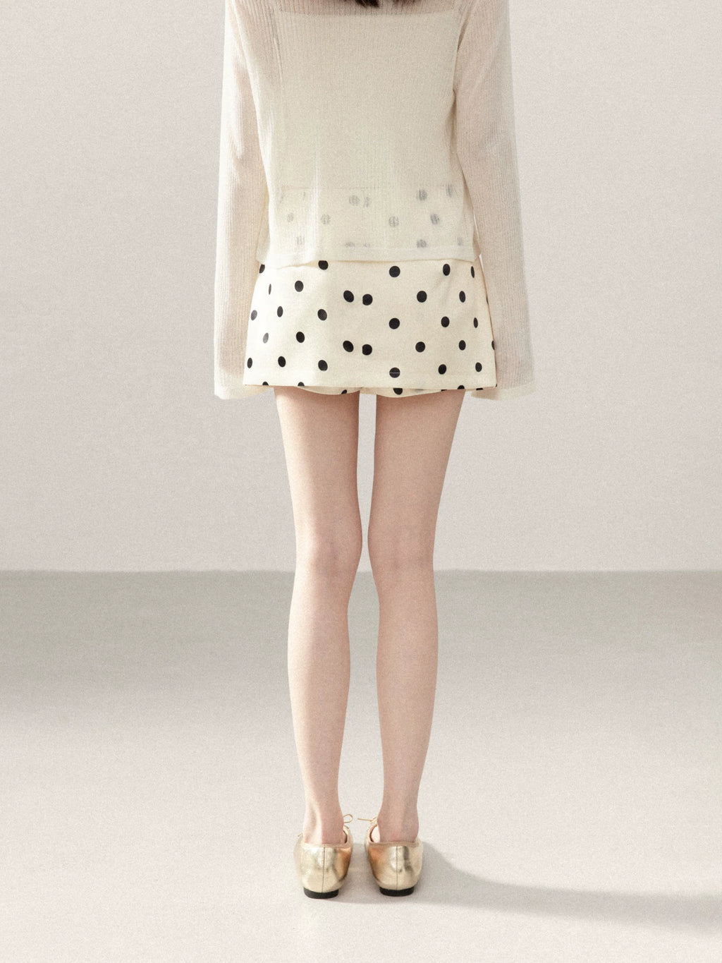 Cantonstory Polka Dot High Waist Slim Skirt Pants