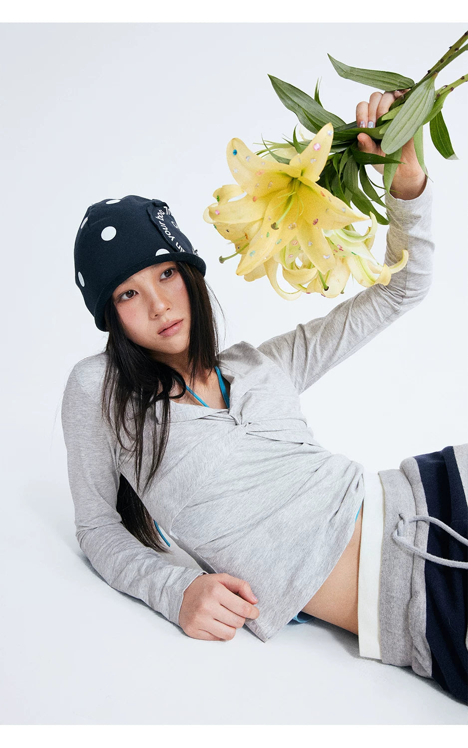 CryingCenter Polka Dot Edge Knitted Cold Cap
