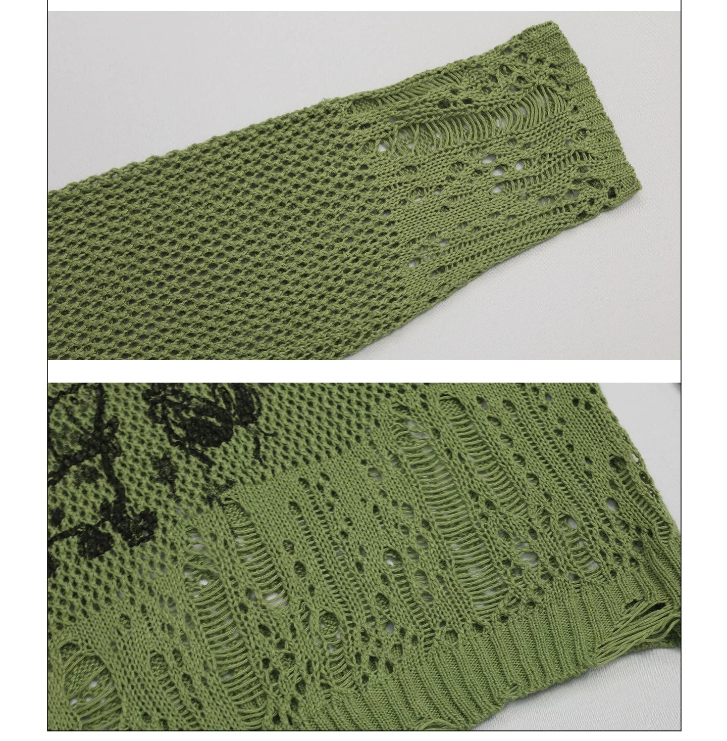Girlyhalo Vintage Cut-Out Knitted Loose Blouse