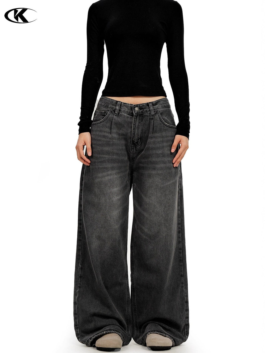 11KN Retro Old Polished White Velvet Straight Jeans
