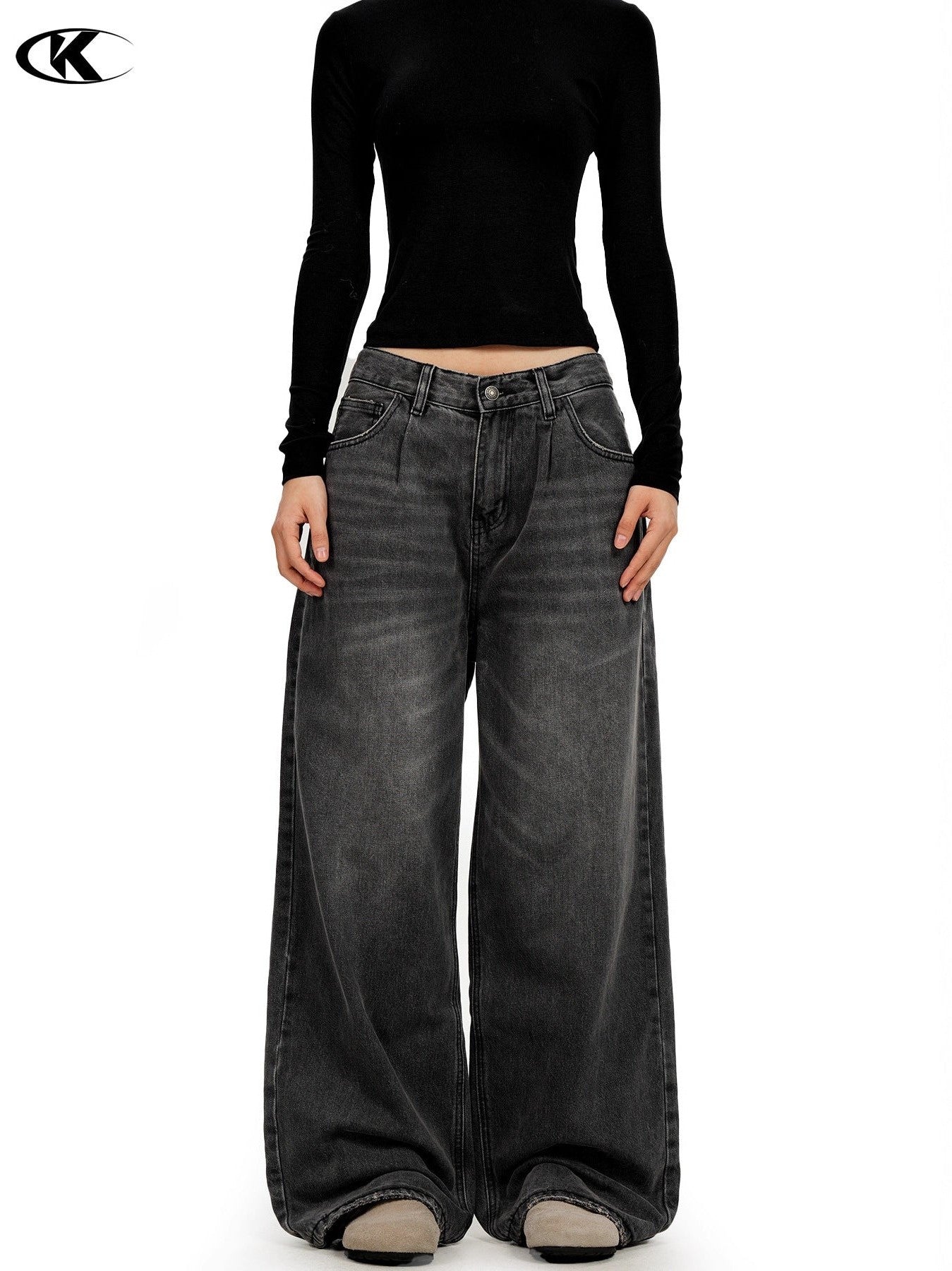 11KN Retro Old Polished White Velvet Straight Jeans