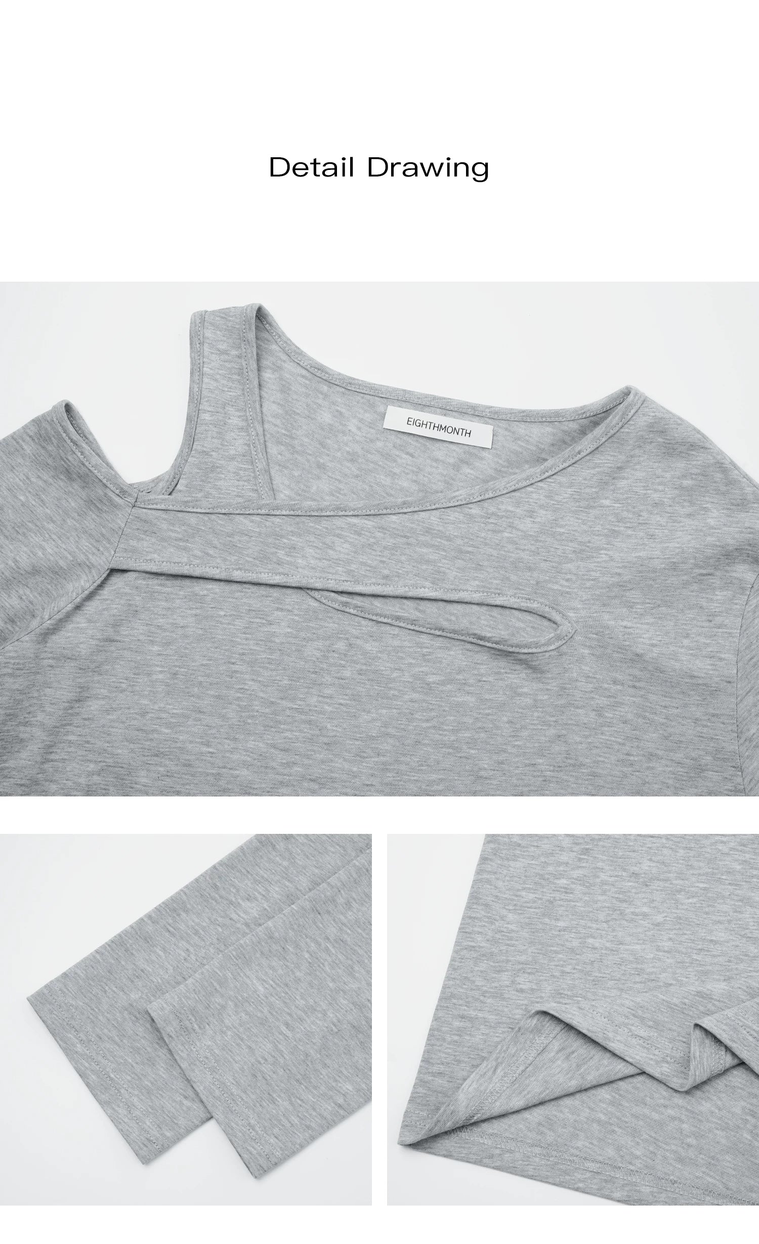 EIGHTHMONTH Slash Shoulder Hollow Loose Long Sleeve