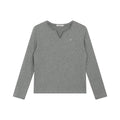 FUNKYFUN Small V-neck Front Shoulders Loose and Simple Long Sleeves