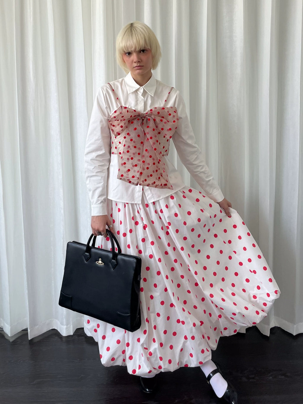 Loosesmell Polka Dot Loose Bubble Dress