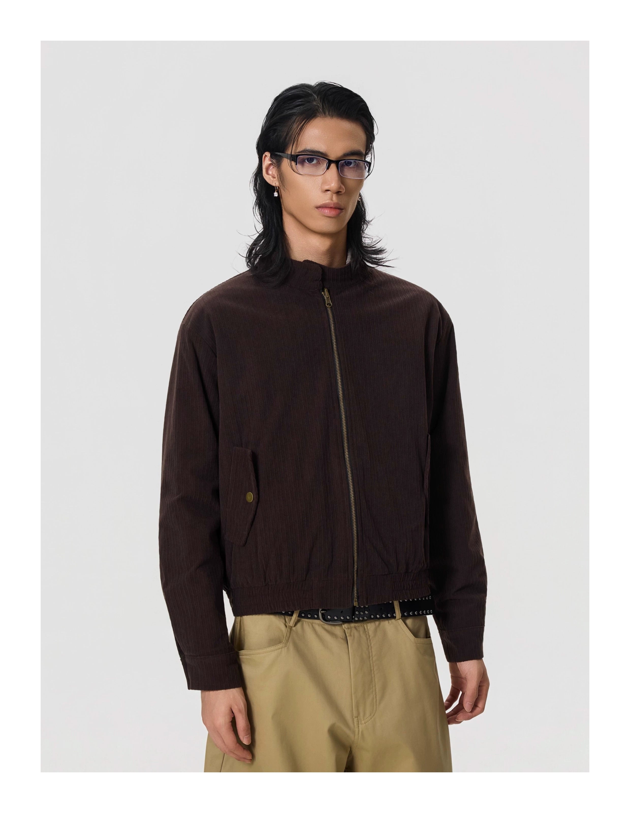 BTSG Corduroy Double Layer Short Wide Jacket