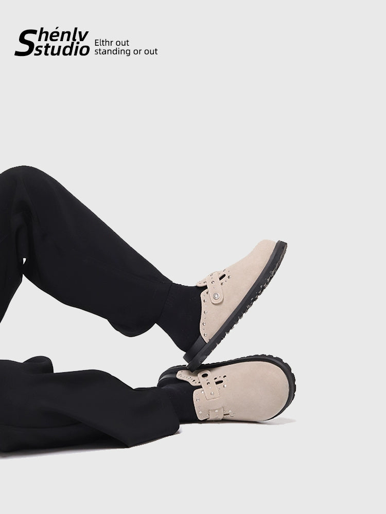 SHENLV STUDIO Vintage Rivet Wide Head Birkenstocks