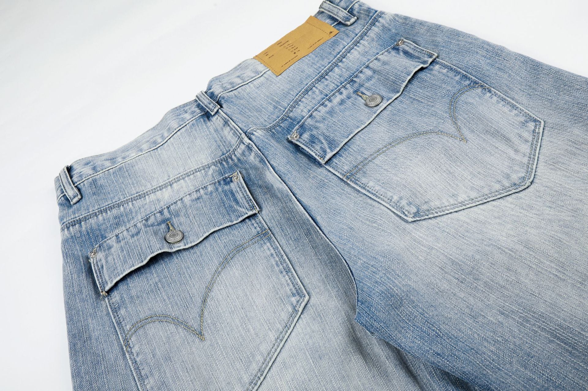 11KN Retro Loose Old Stitched Jeans