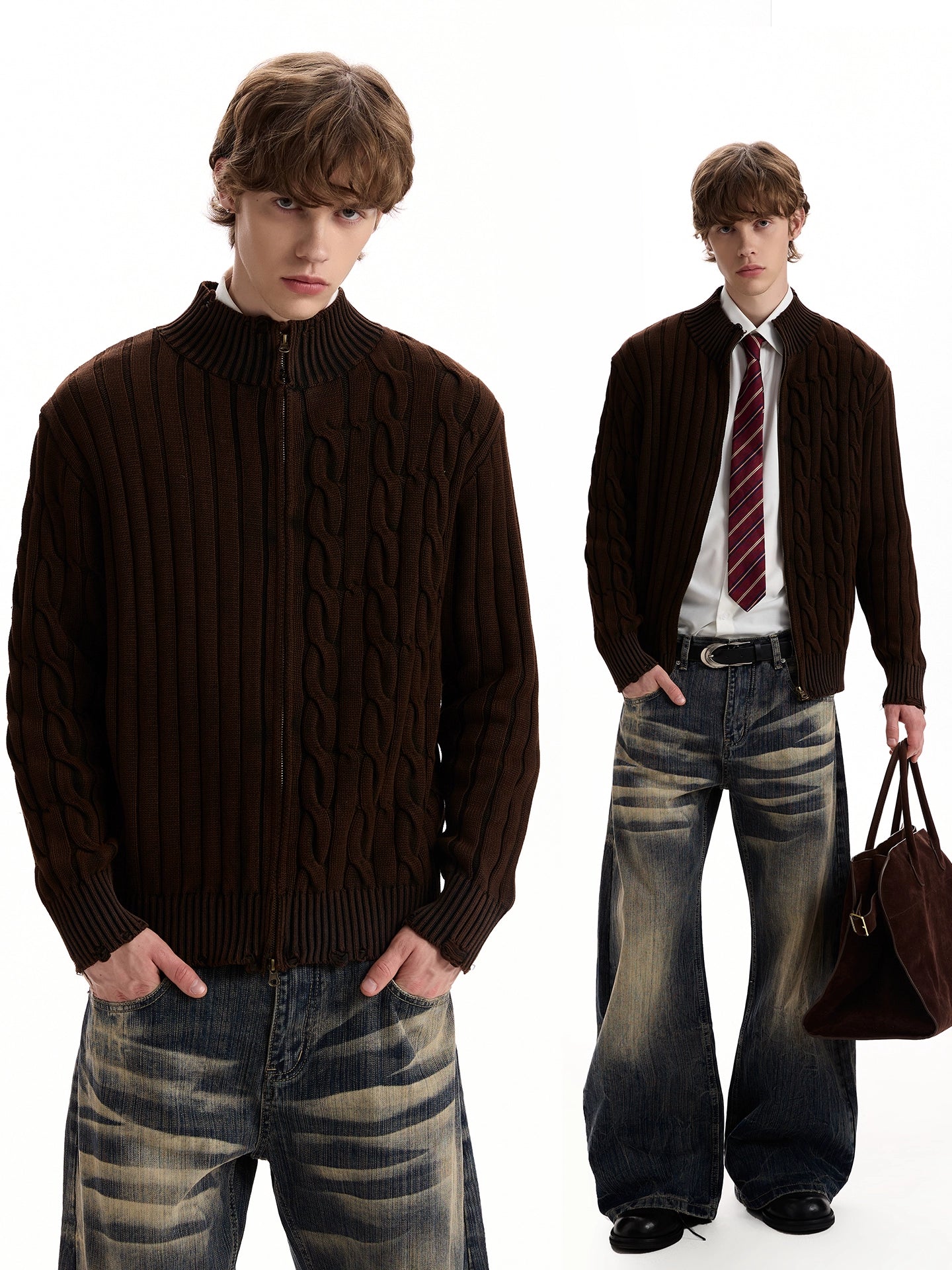 A PUEE Vintage Twist Knitted Sweater