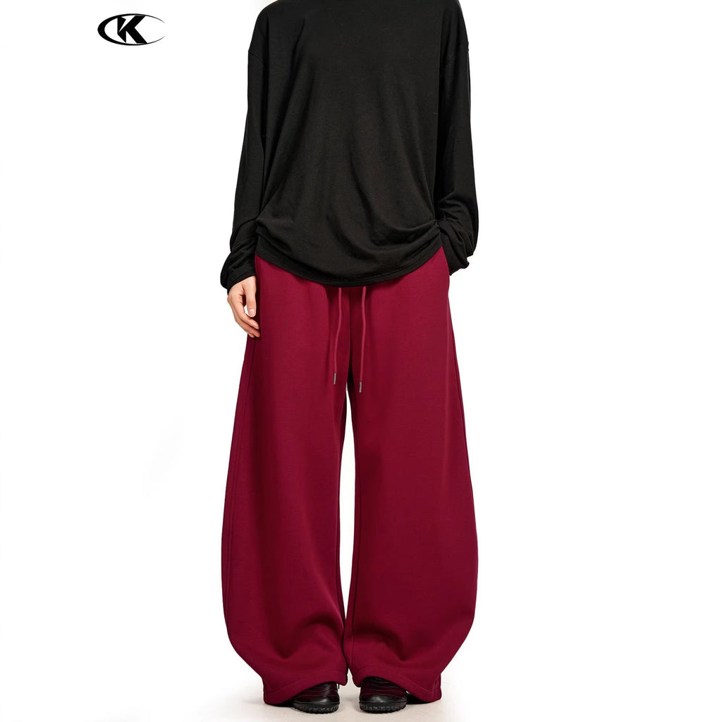 11KN retro scimitar fake two-piece double waist sweatpants