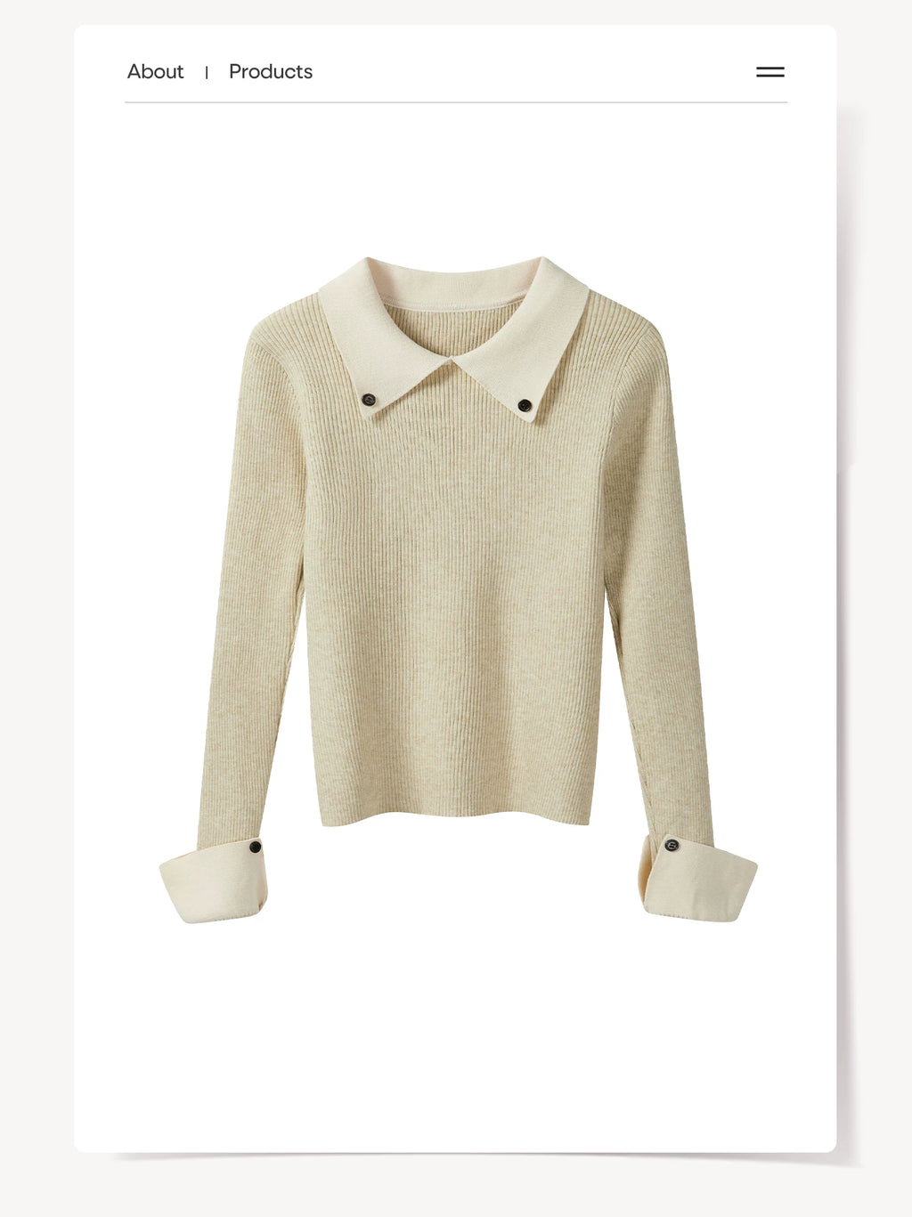Cantonstory College Lapel Slim-fit Wool Knitted Sweater