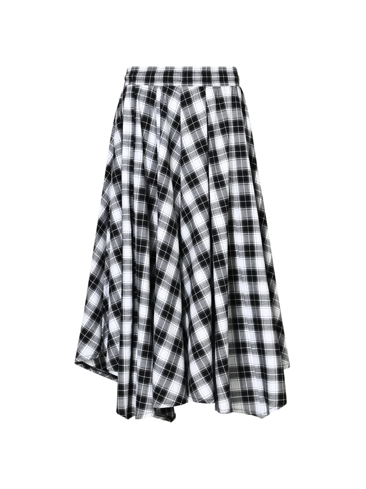FUNKYFUN Retro Black and White Plaid Culottes