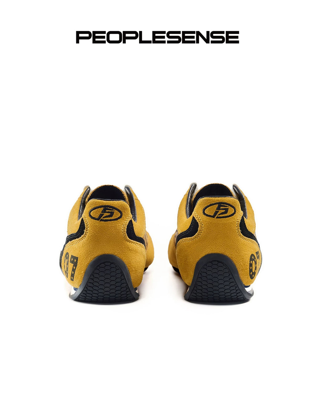 PEOPLESENSE Beef Suede Stitching Embroidered Sneakers