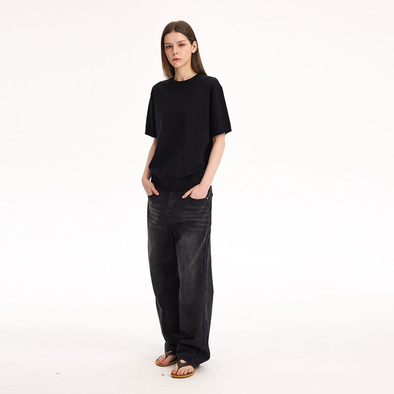 UNF Front Shoulder Turtleneck Knitted Tee