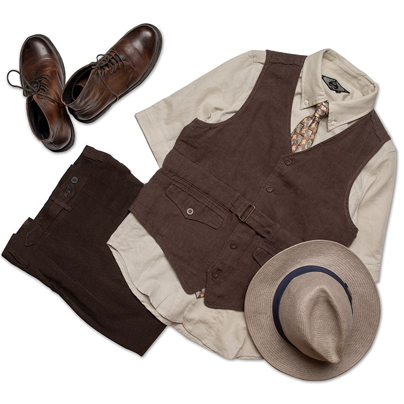 SOARIN Vintage British Linen Short Sleeve Shirt