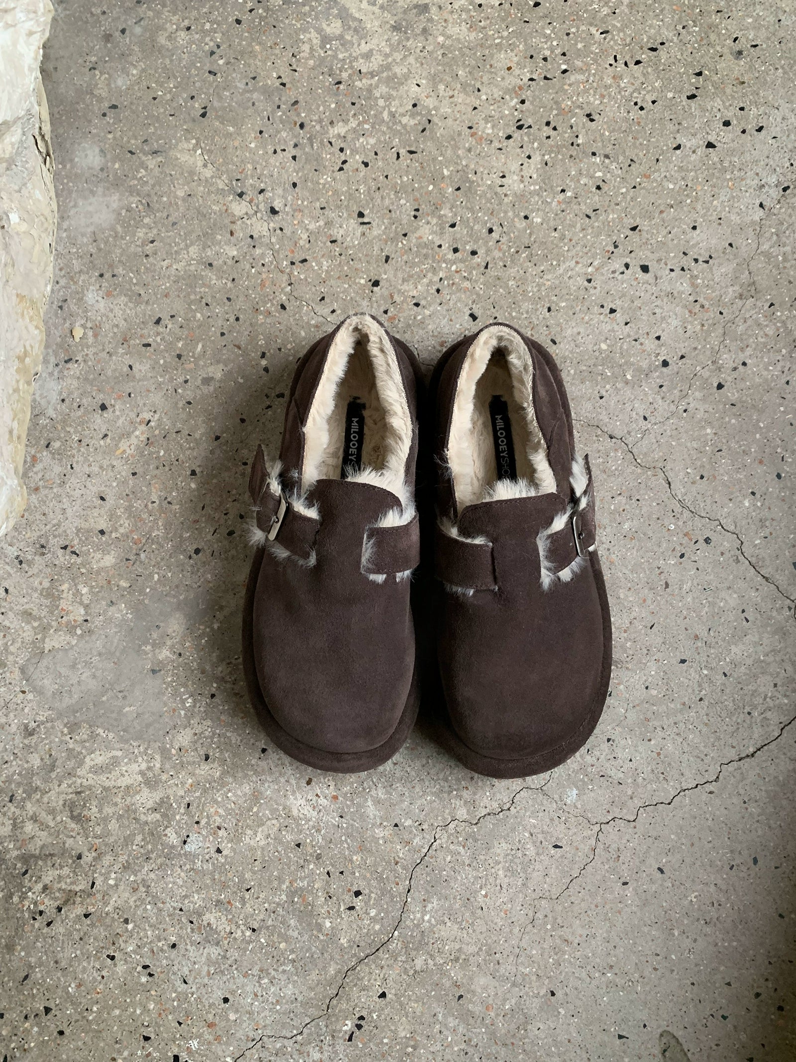 Milooey Thick-soled Velvet One-pedal Fluffy Shoes