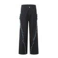 11KN  rough edge splicing multi-pocket tooling jeans