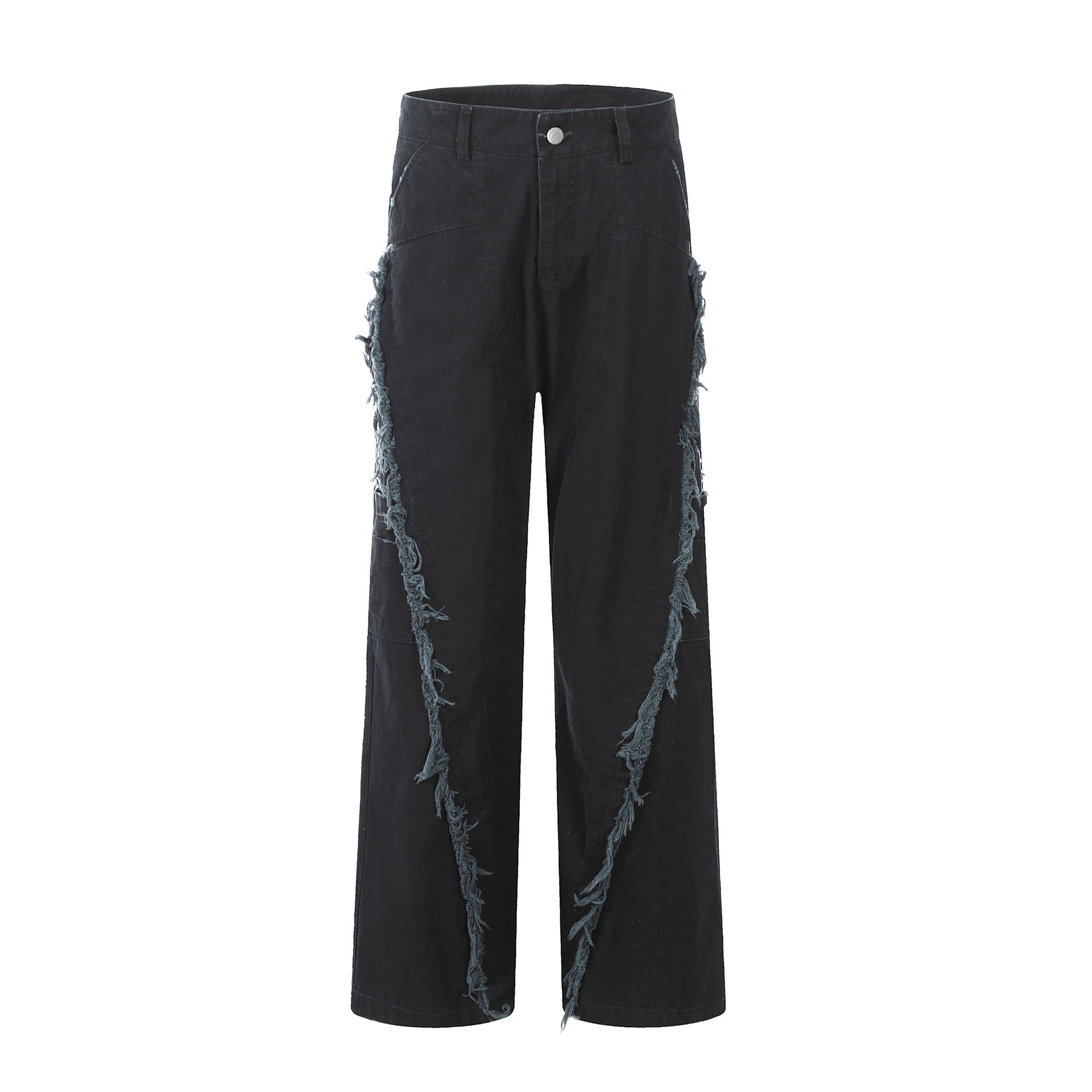 11KN  rough edge splicing multi-pocket tooling jeans