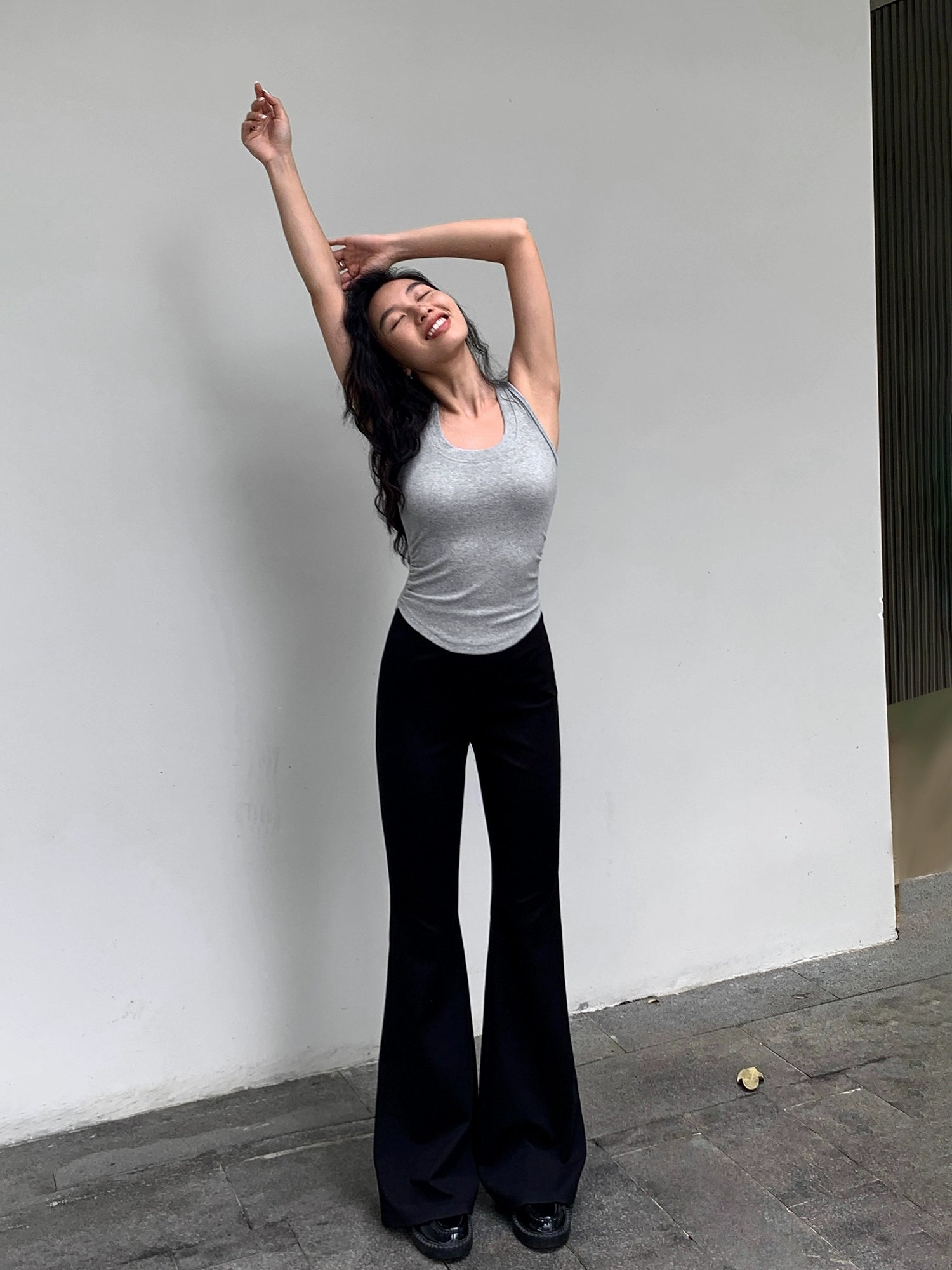 NEVA HU Slim-fit High-waisted Thin Pants