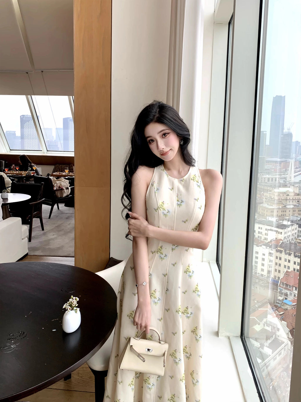 Barb Chill Waist Floral Skirt Temperament Dress