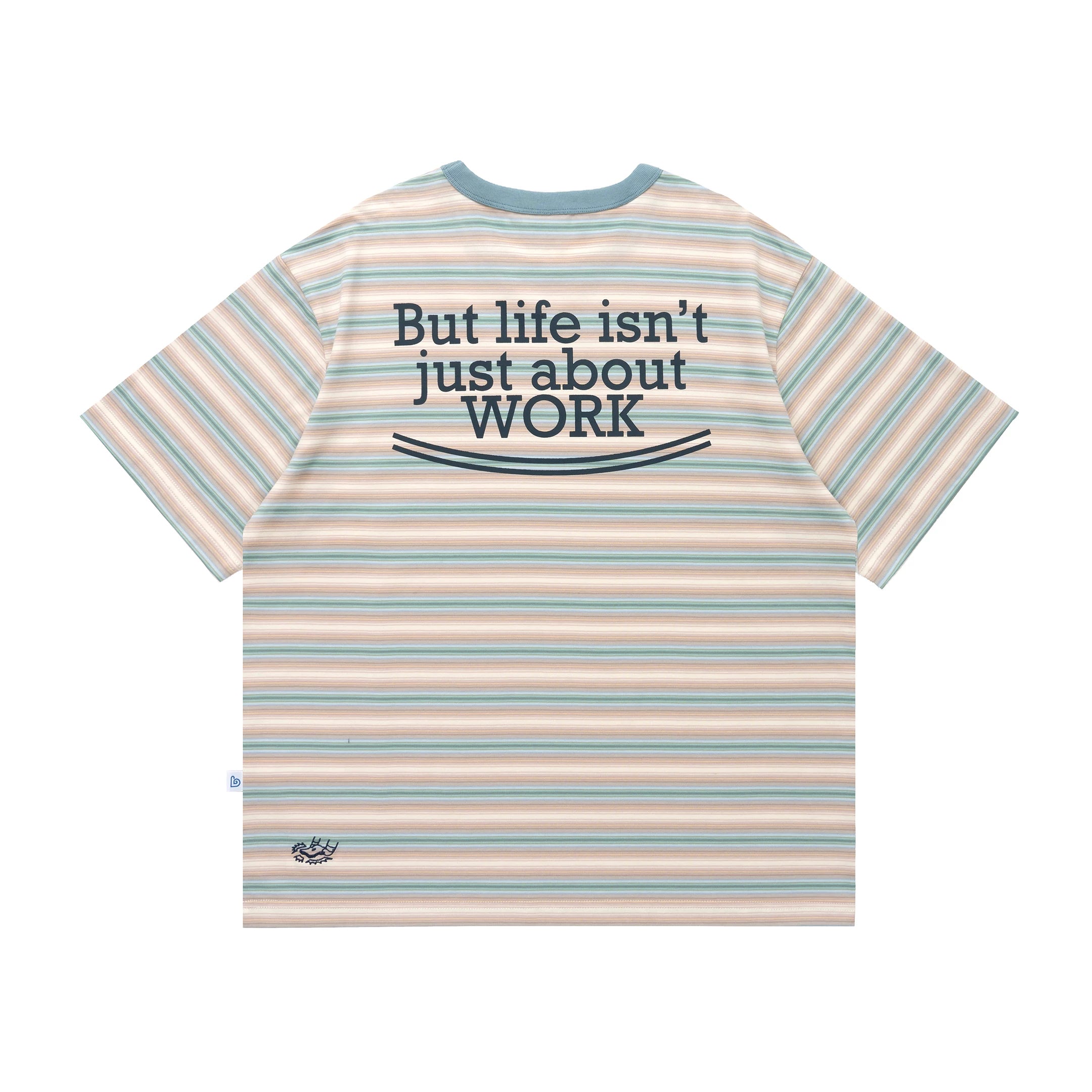 BENT IDEA Versatile Letter Print Striped Tee