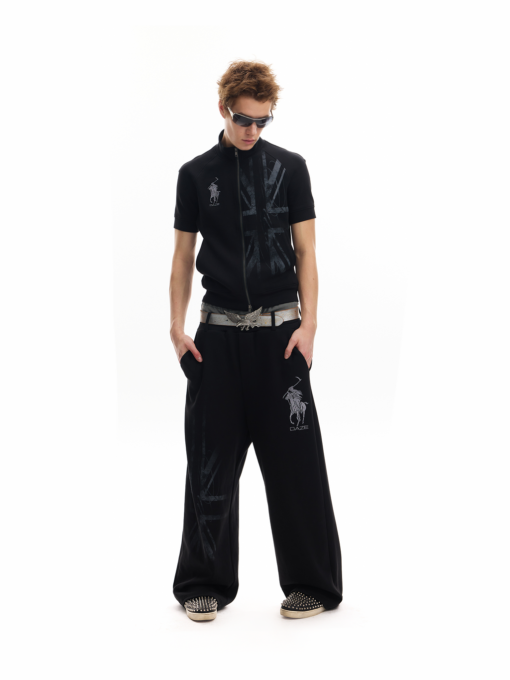 No E Mosen Embroidered Wide-leg Sweatpants