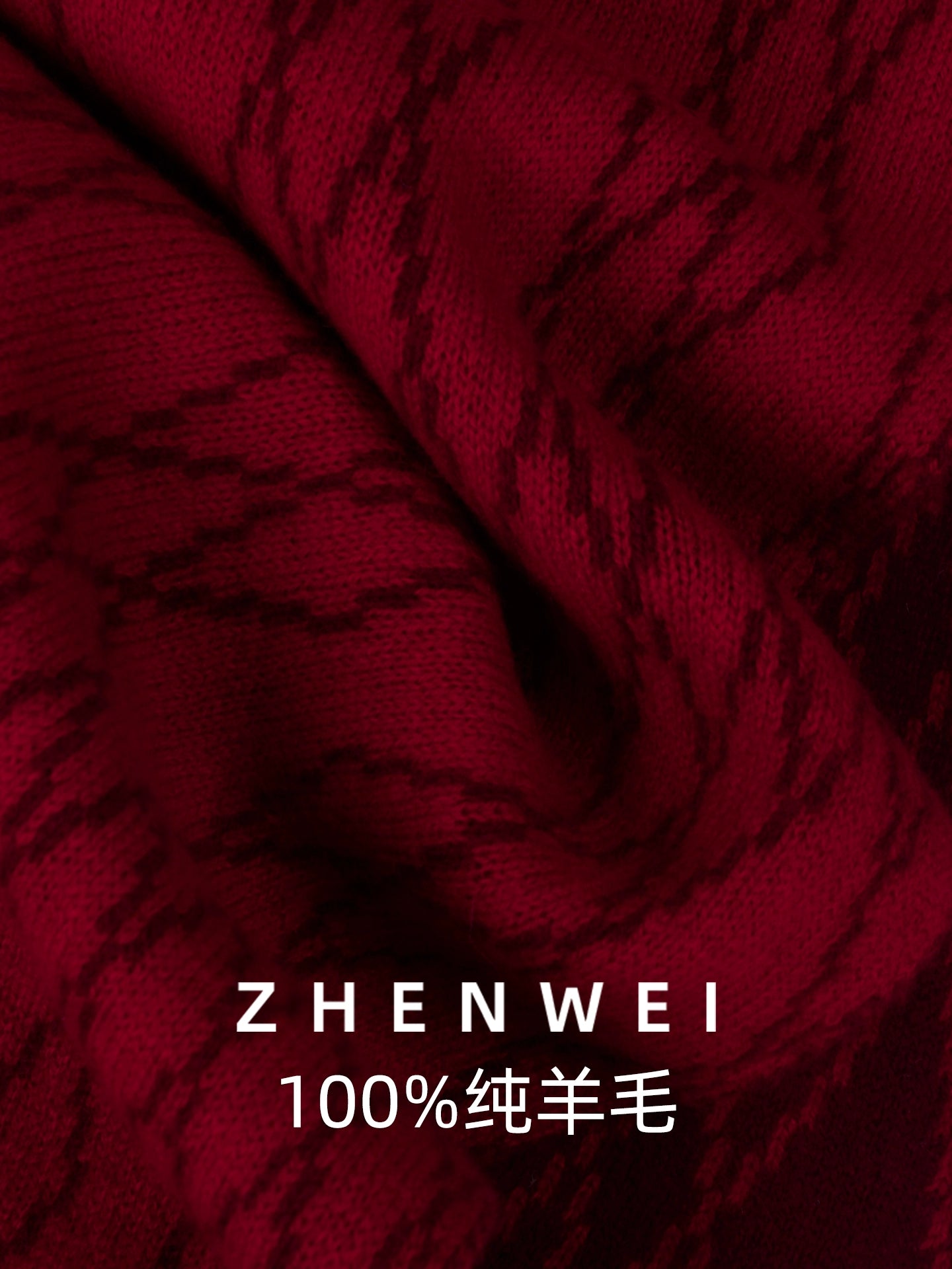 ZHENWEI Rhombus Plaid Short Knitted Scarf