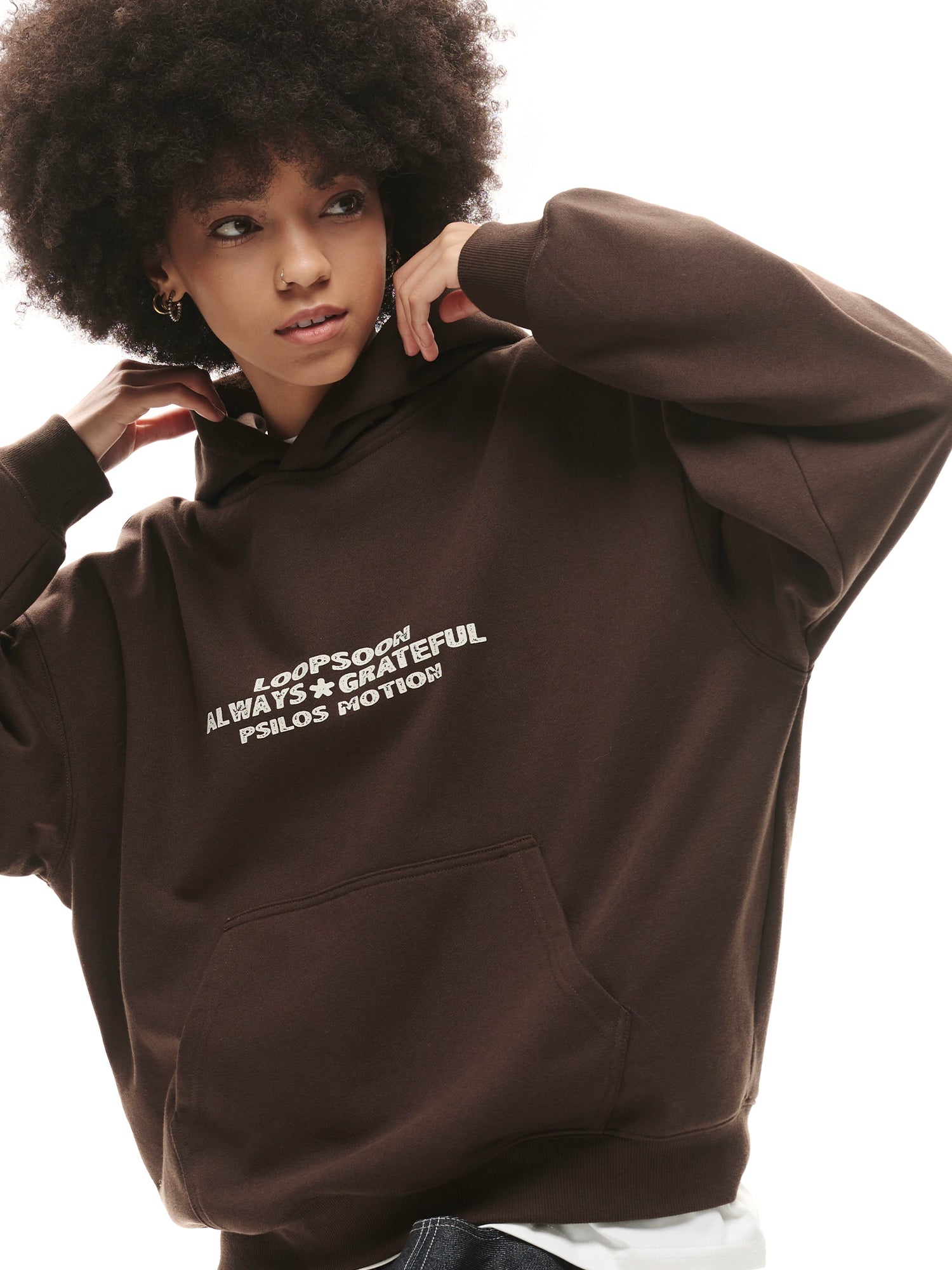 Loopsoon Chest Old Printed Loose Casual Sweater