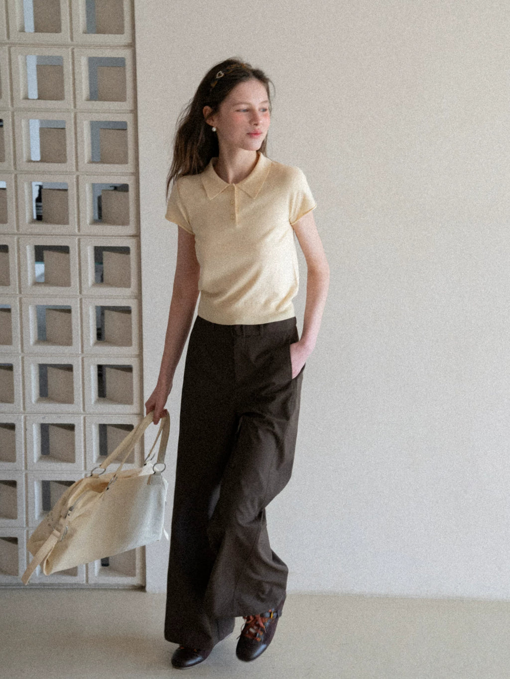 EGGKA High Waist Straight Versatile Casual Pants