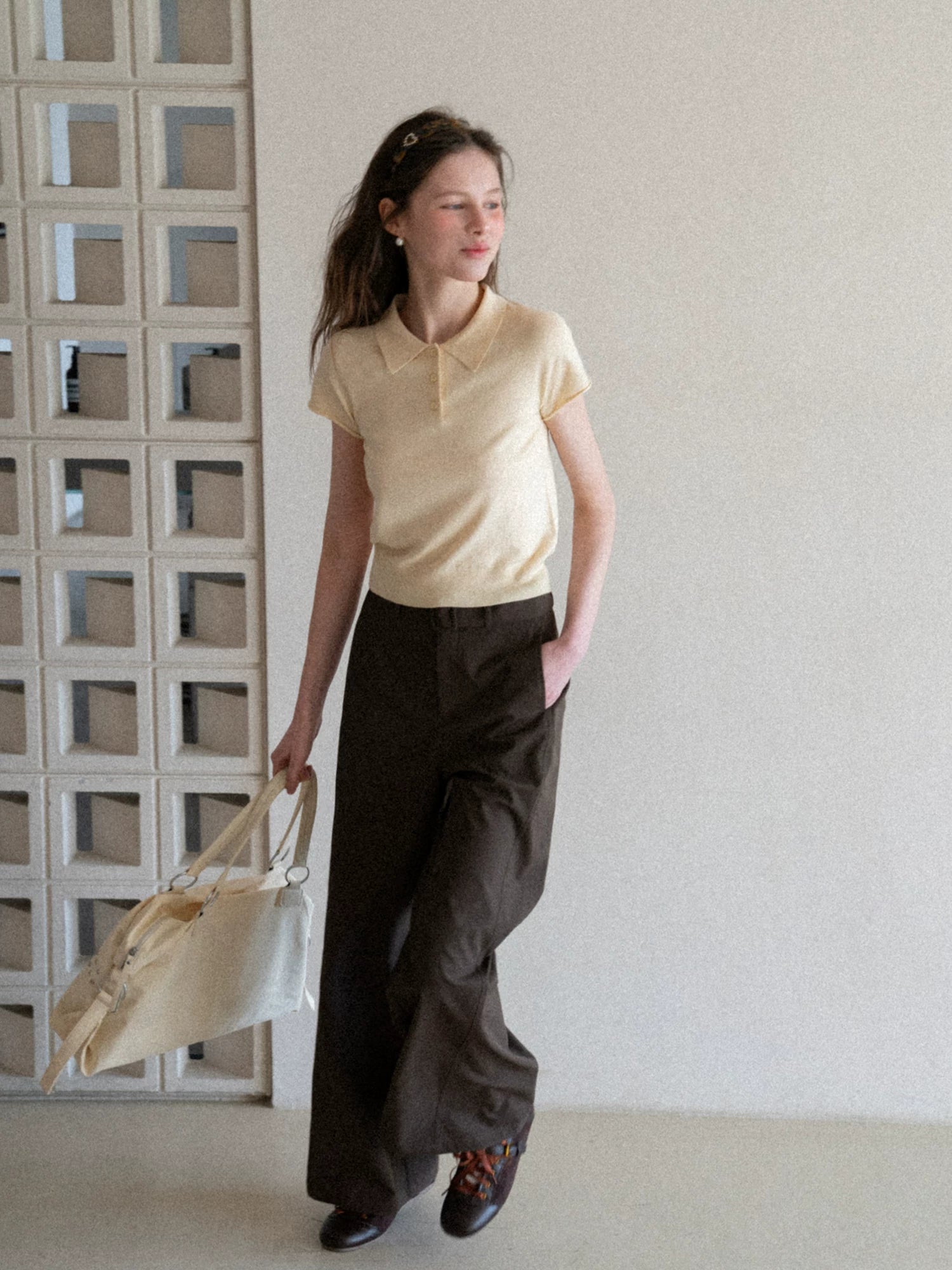 EGGKA High Waist Straight Versatile Casual Pants