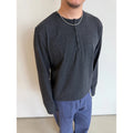 Anniehall Henry Collar Button Short Wide Long Sleeves