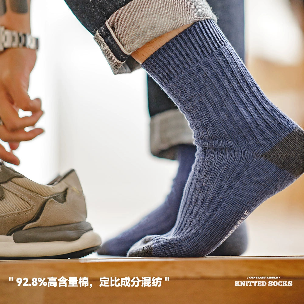 Madden flower yarn knitted medium tube socks t