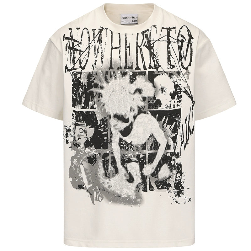PAIKI Rock Portrait Print Loose Casual Tee