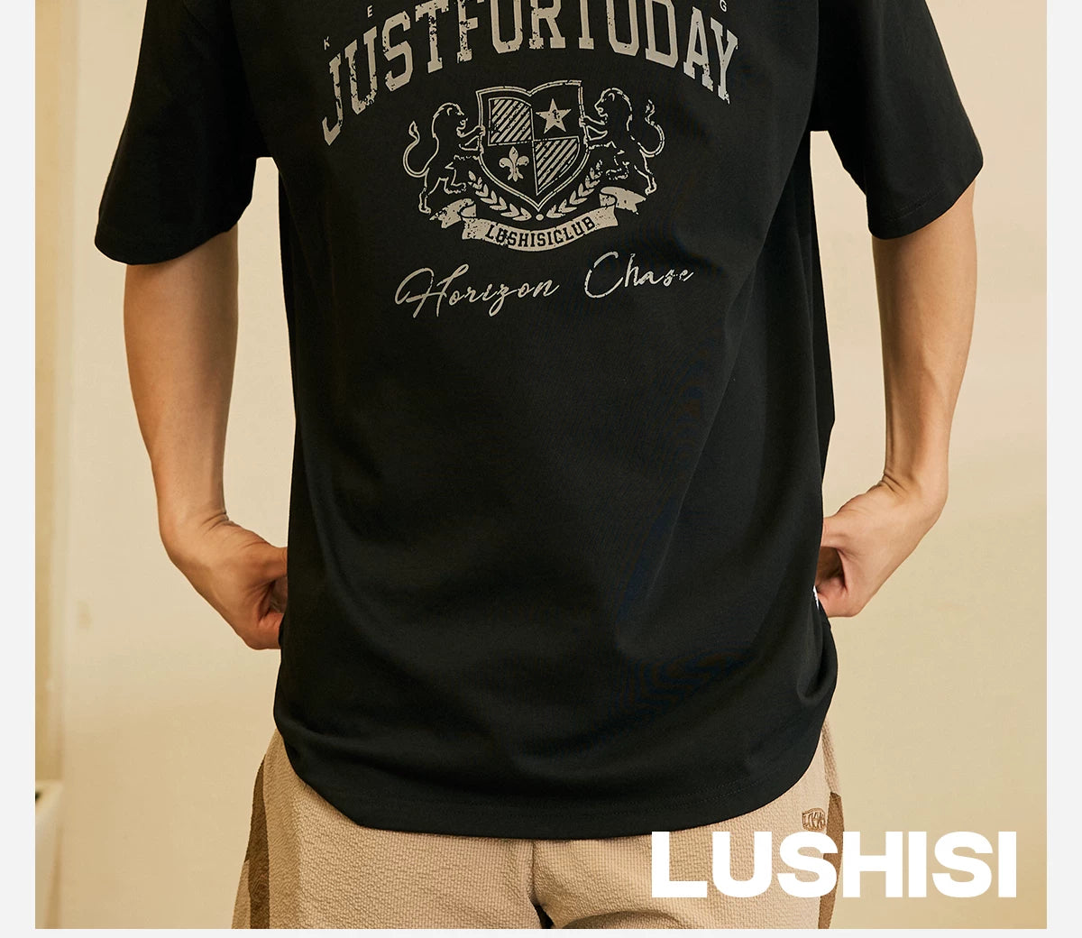 LUSHISI Quick-drying Moisture-absorbing Retro Tee