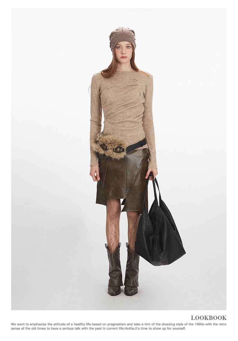 Nariele Irregular Slim Fit Waist Long Sleeves