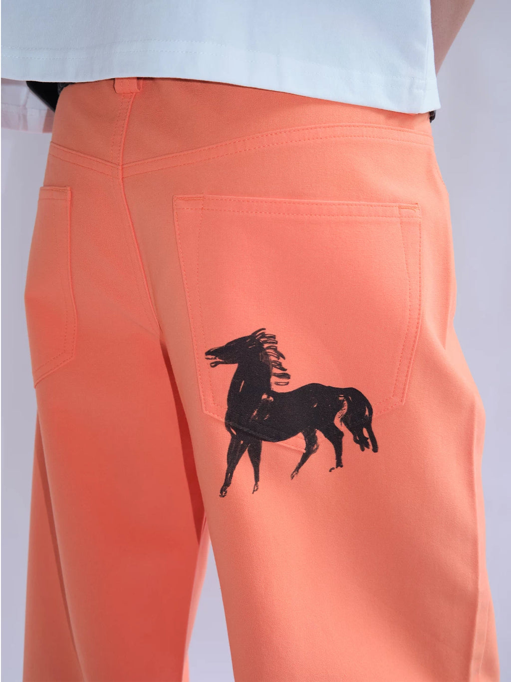 FUNKYFUN Dark Horse Print Mid-low Rise Straight-leg Slacks